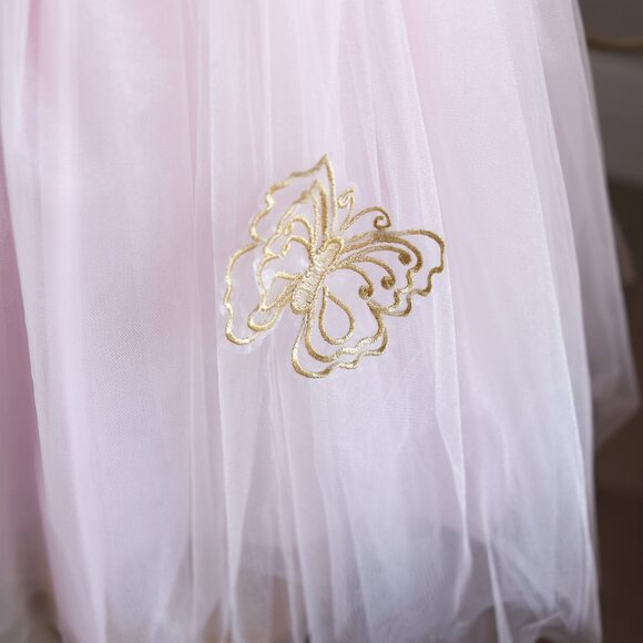Pink Fairy Butterfly Dress Set w/ Wings Headband Wand Costume Portrait Party - Picture 6 of 9